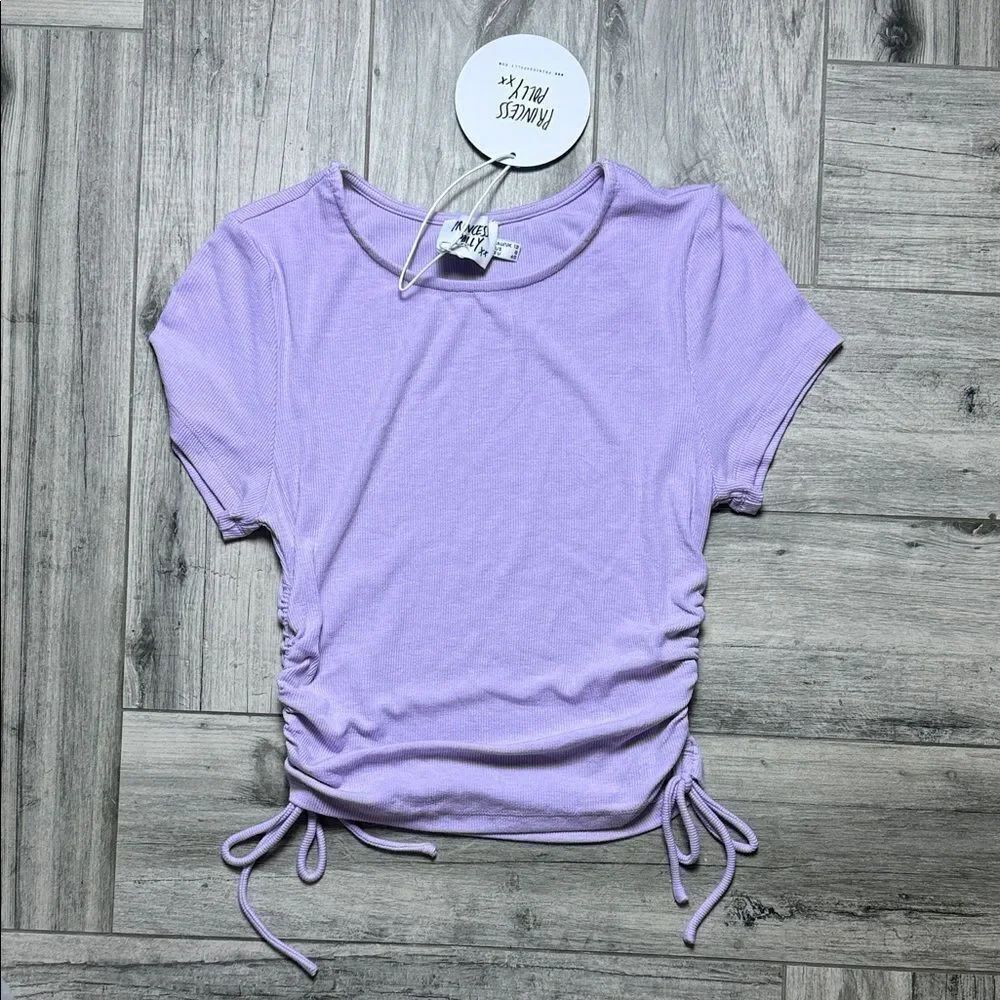 Princess Polly Light Purple Ruched Short Sleeve Tee